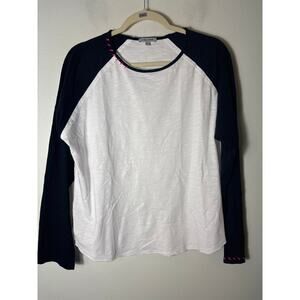 Lisa Todd White w Black Sleeve Tee Sz L